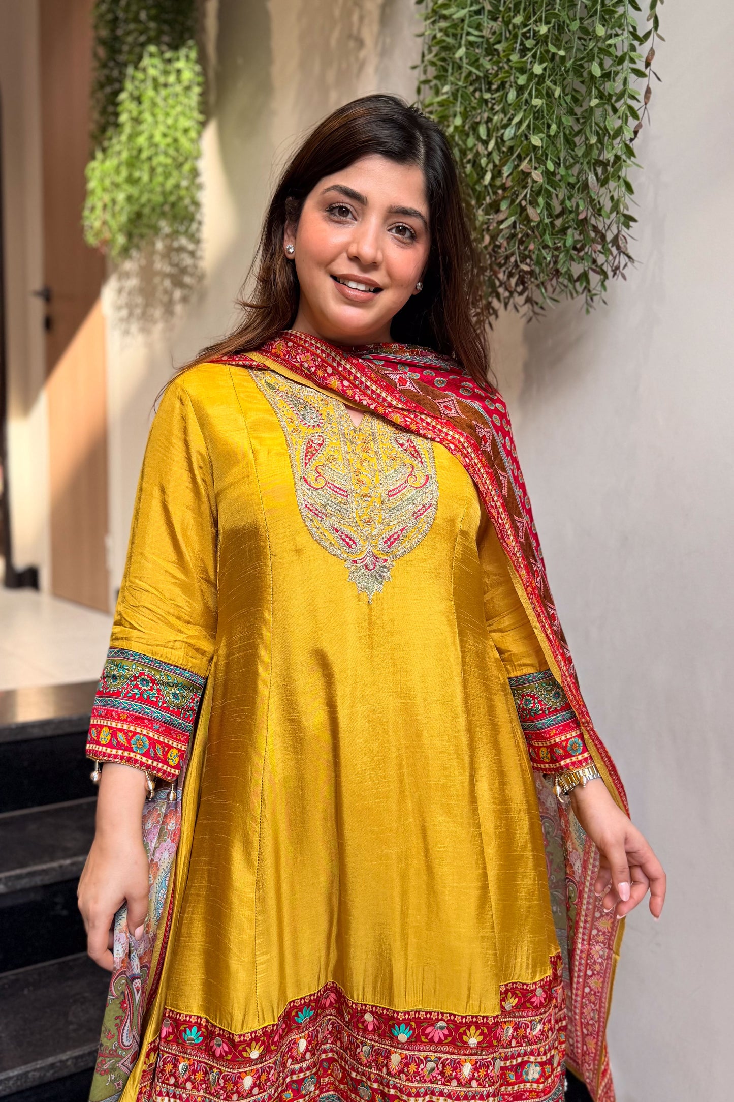 Aksara Embroidered Short Anarkali Set