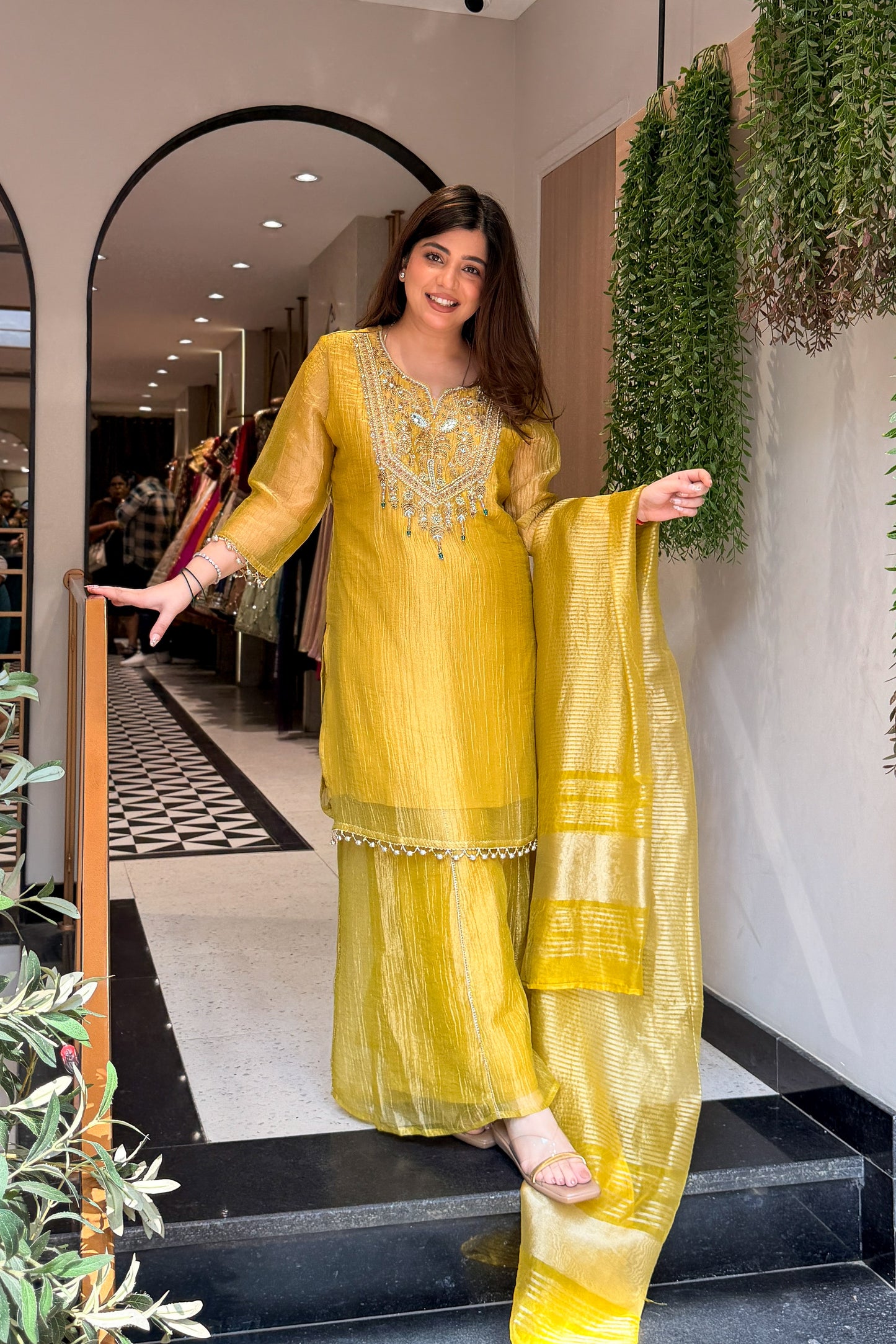 Yavika Tissue Embroidered Suit Set