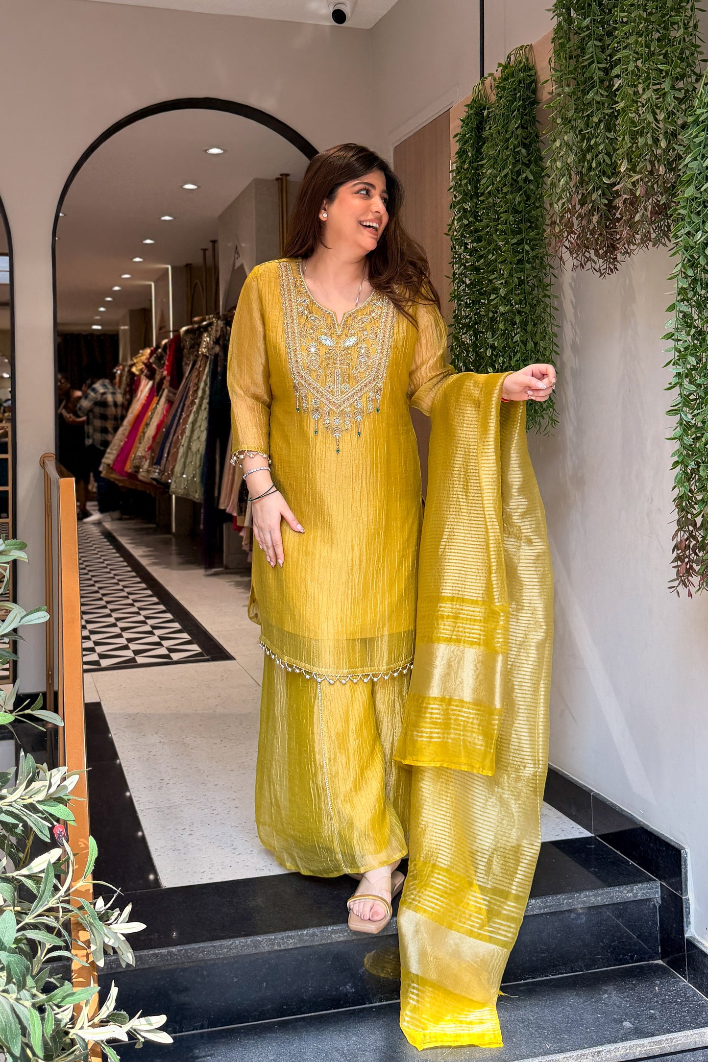 Yavika Tissue Embroidered Suit Set