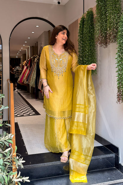 Yavika Tissue Embroidered Suit Set