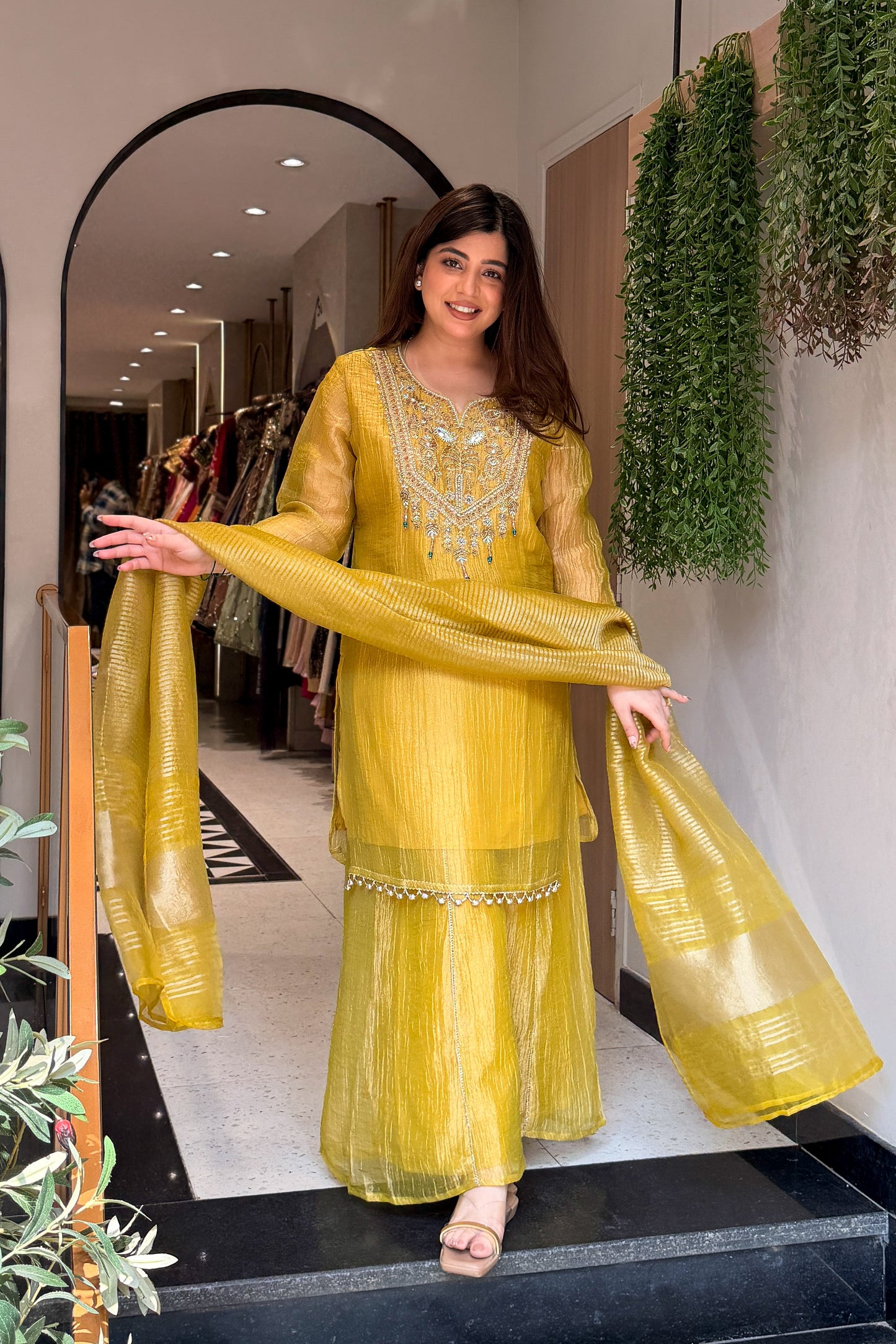 Yavika Tissue Embroidered Suit Set