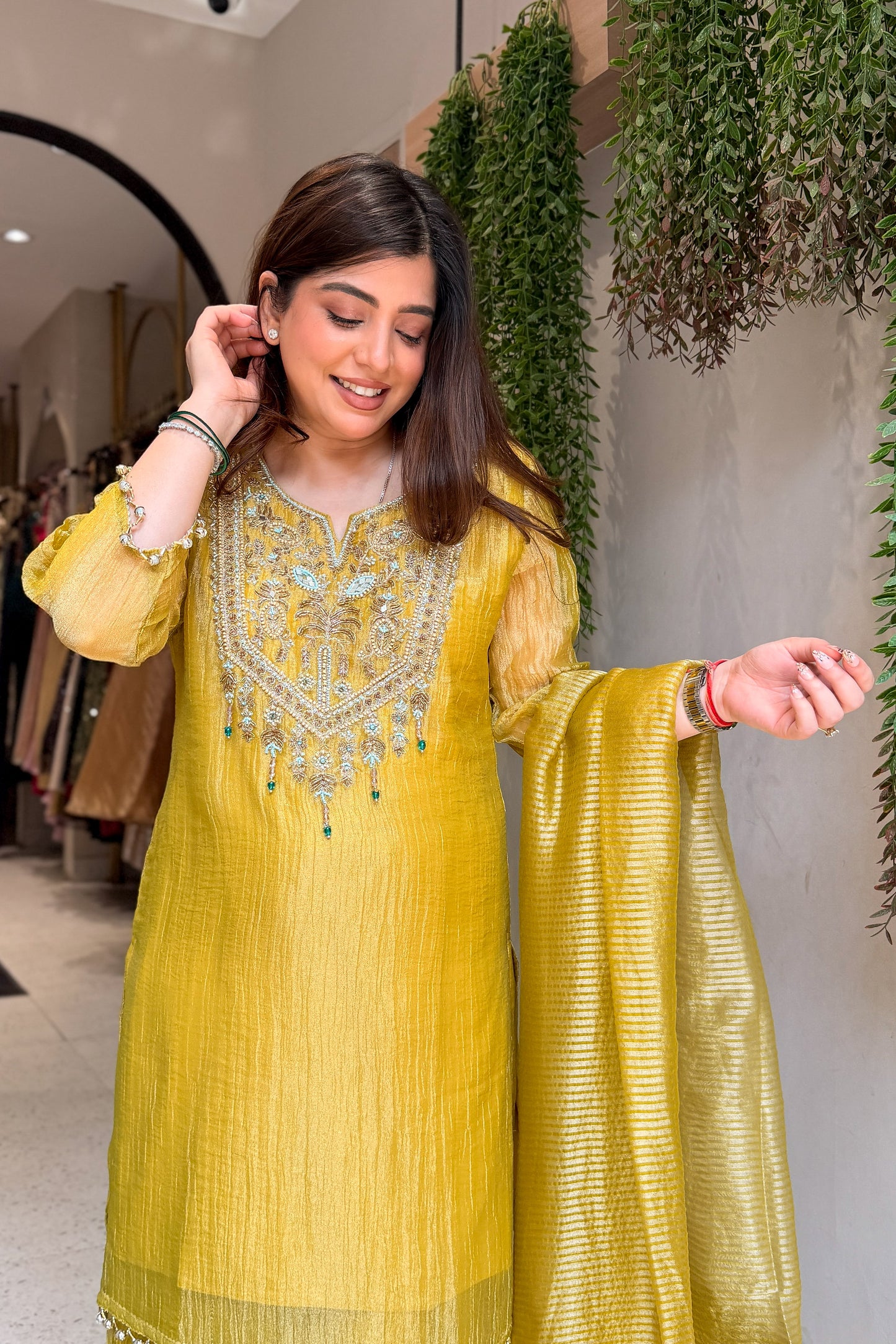 Yavika Tissue Embroidered Suit Set