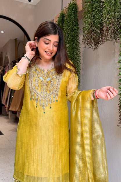 Yavika Tissue Embroidered Suit Set