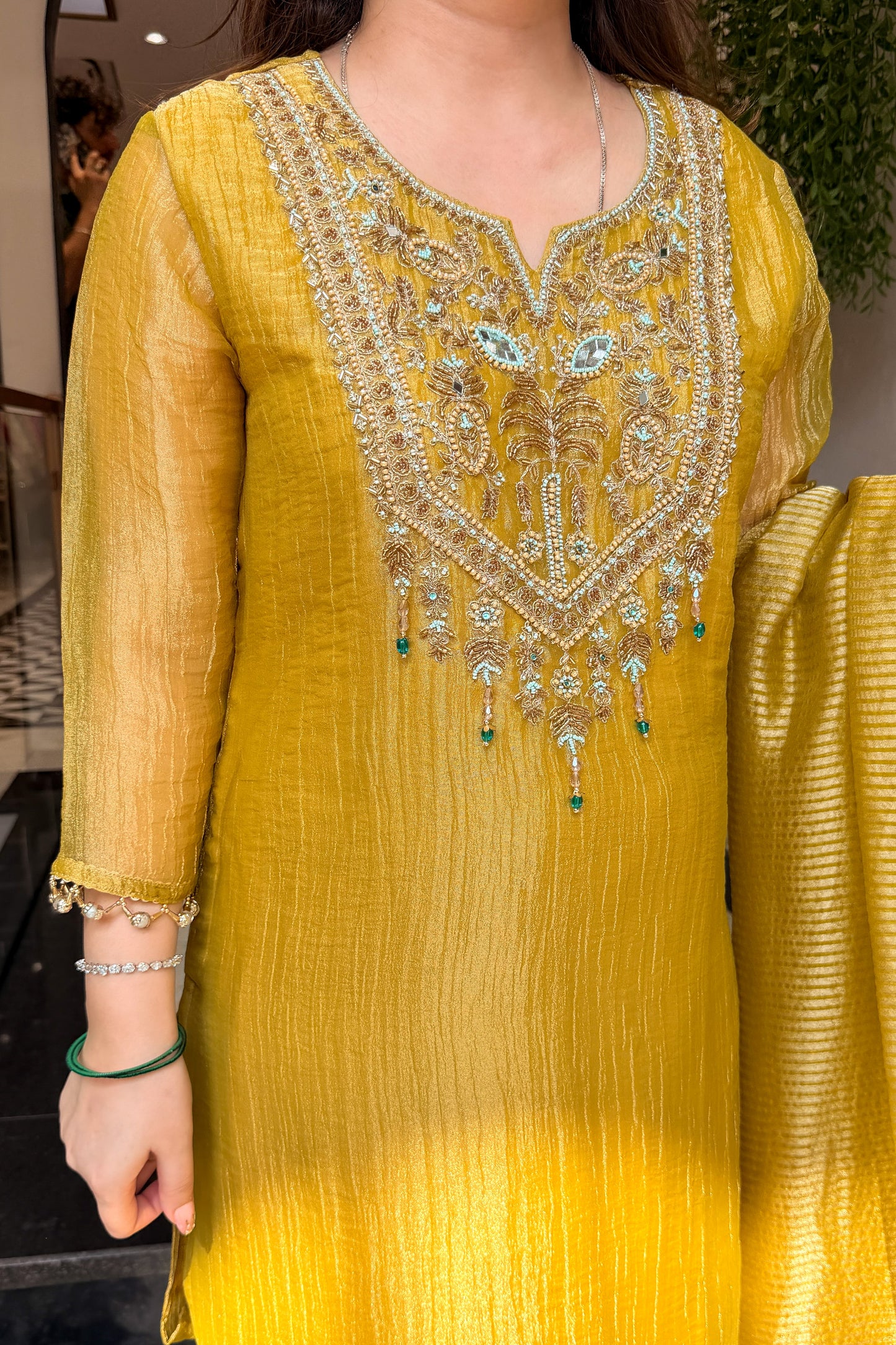 Yavika Tissue Embroidered Suit Set