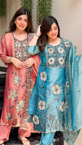 Advira Floral Embroidered Suit Set