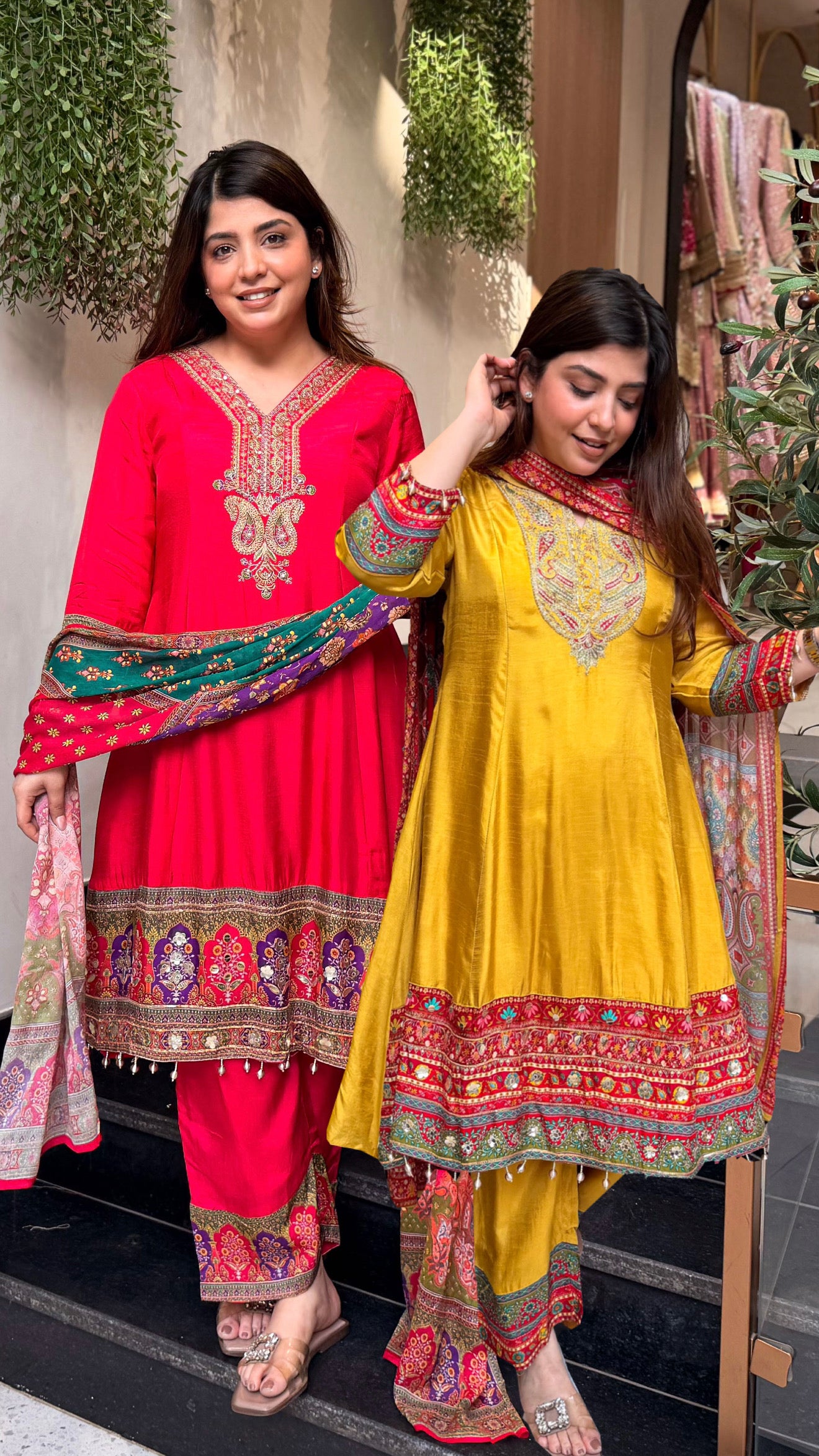 Aksara Embroidered Short Anarkali Set