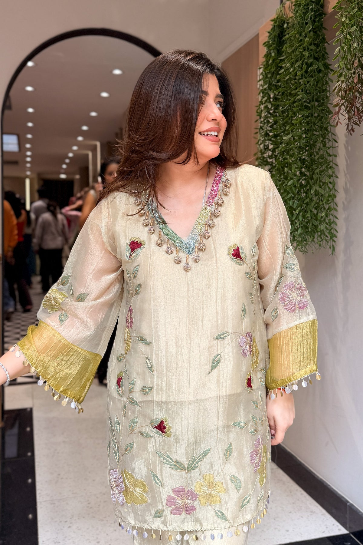 Sanmati Embroidered Tissue Co ord Set