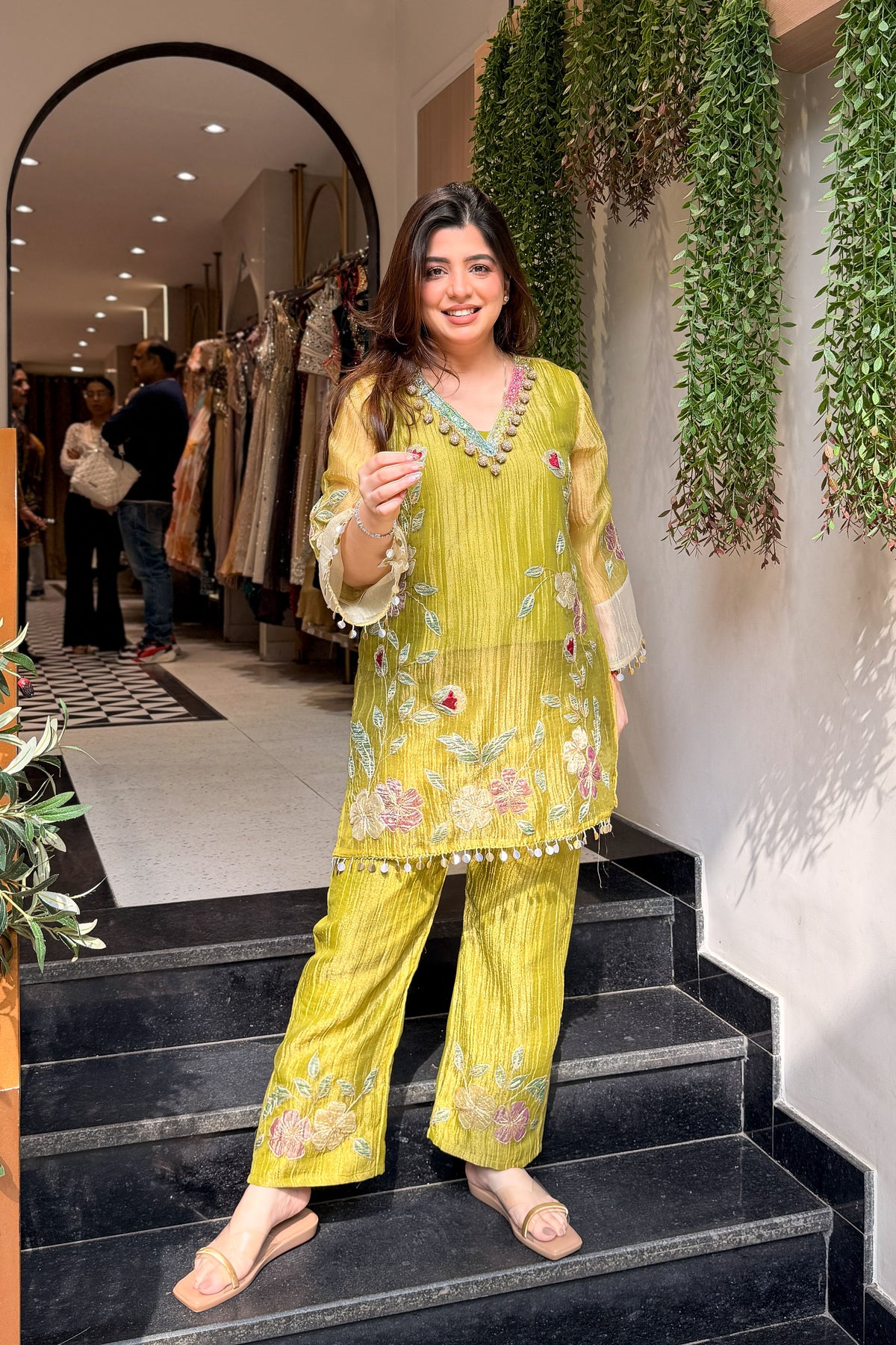 Sanmati Embroidered Tissue Co ord Set
