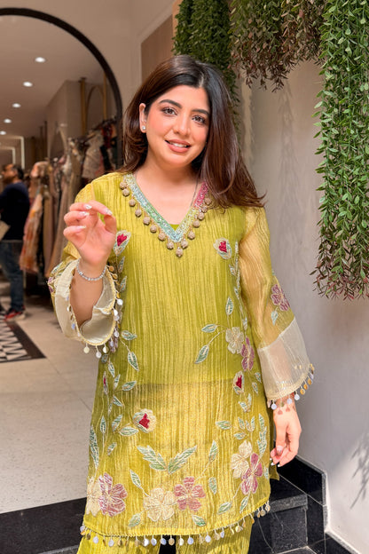Sanmati Embroidered Tissue Co ord Set