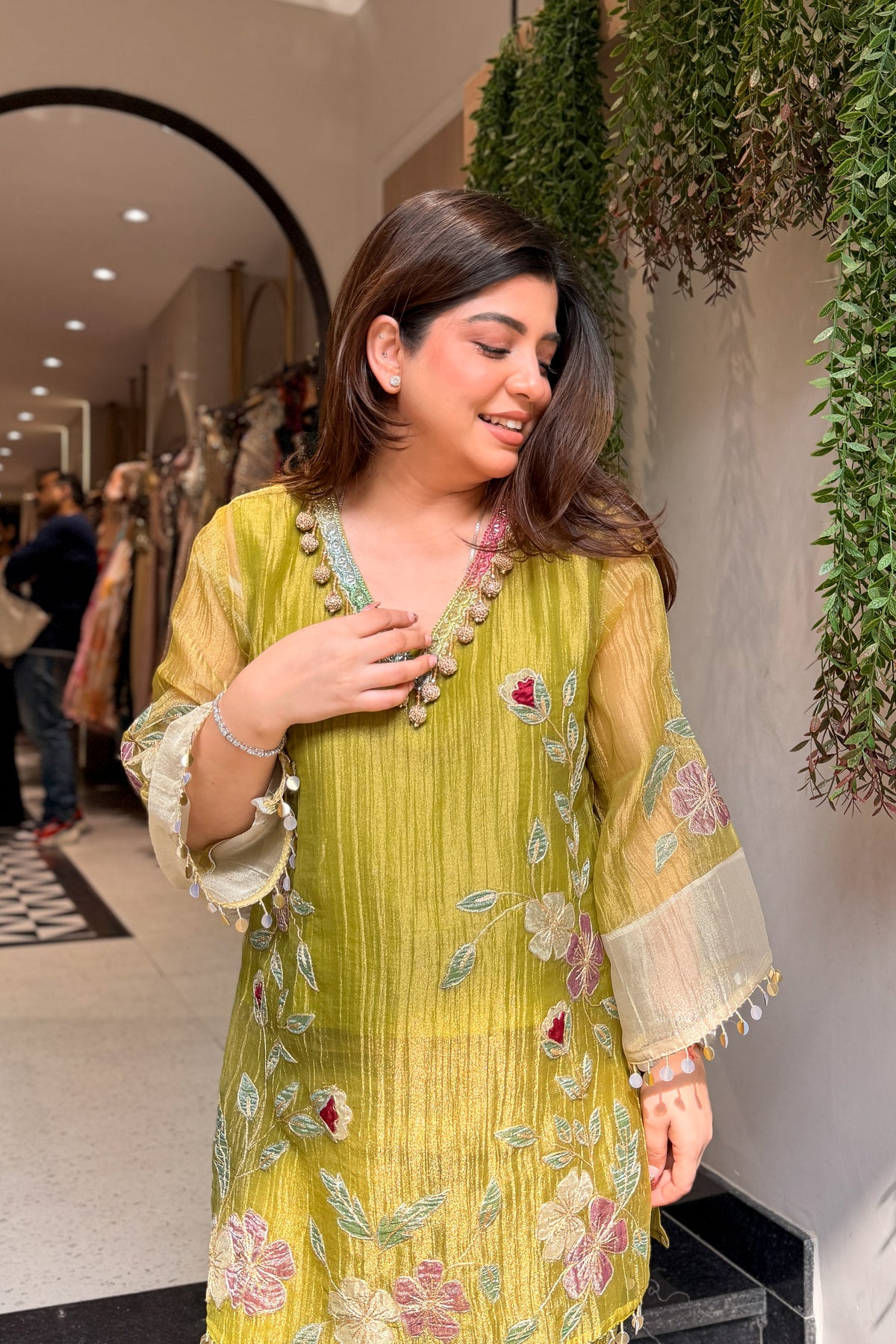Sanmati Embroidered Tissue Co ord Set