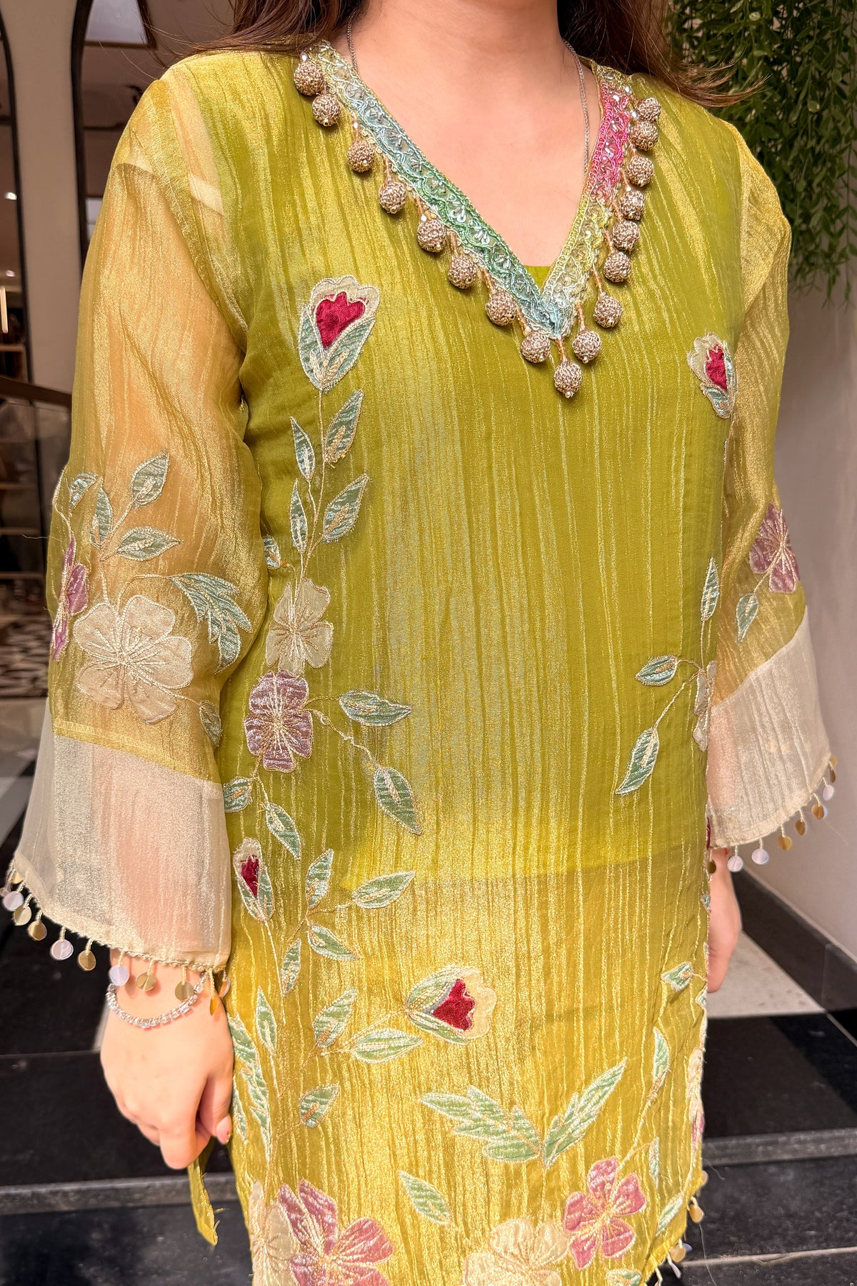 Sanmati Embroidered Tissue Co ord Set