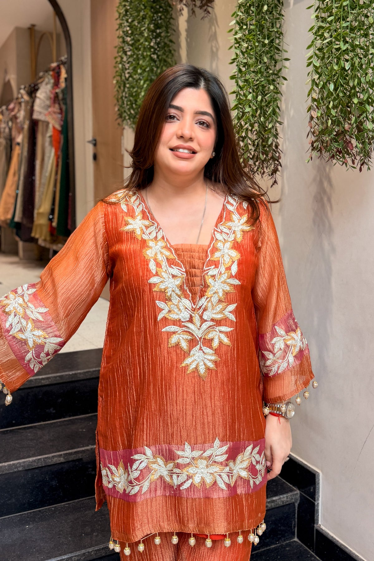 Rihashi Floral Embroidered Co ord Set