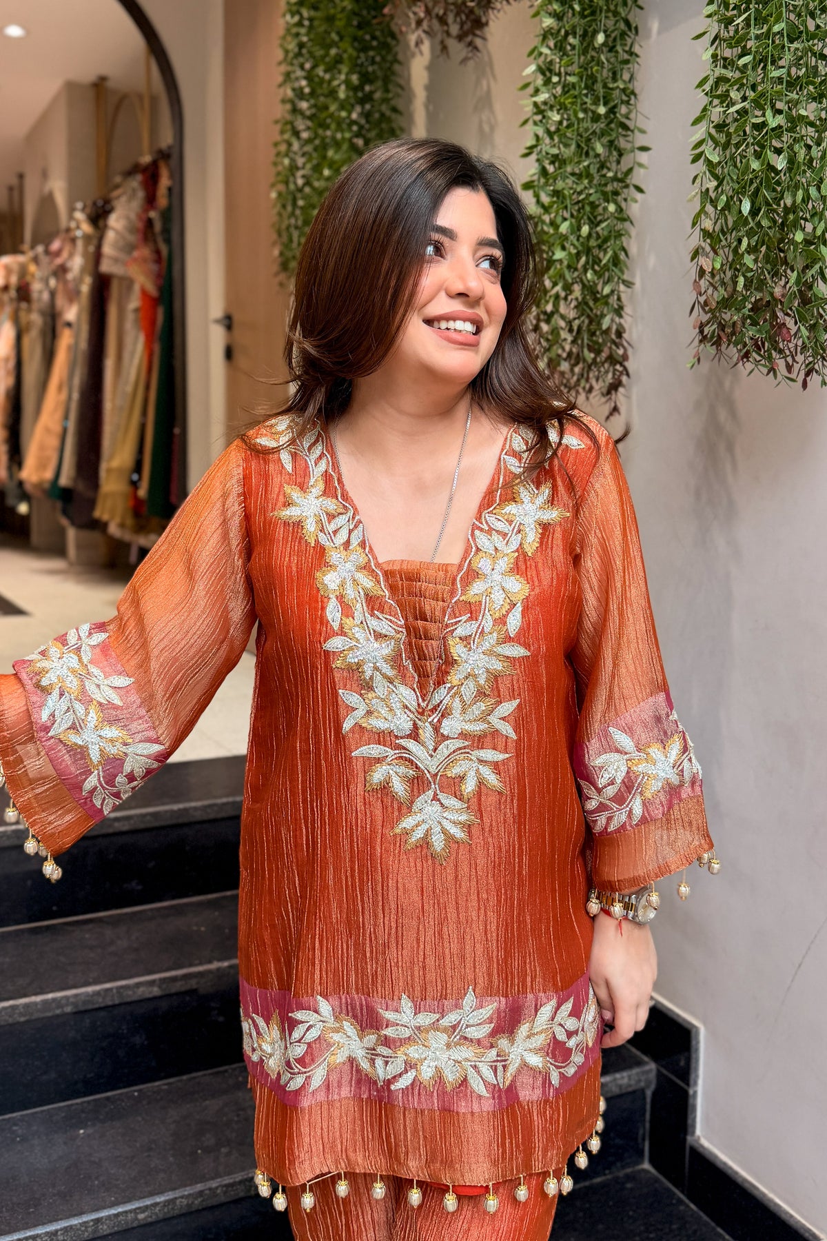 Rihashi Floral Embroidered Co ord Set