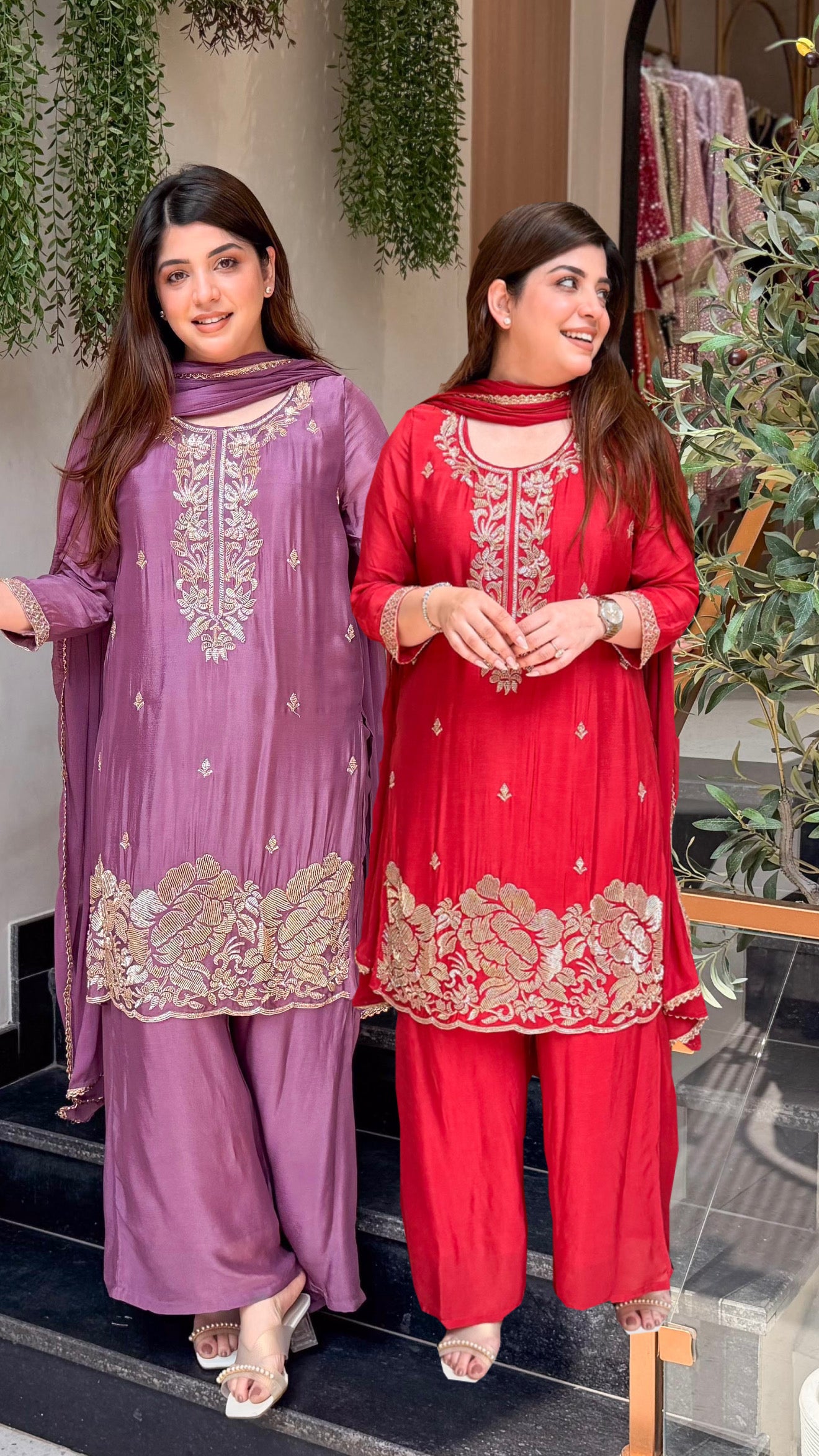 Viyona Embroidered Suit Set