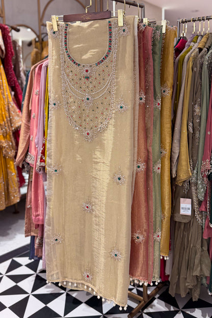 Rimsha Hand Embroidered Unstitched Suit Set