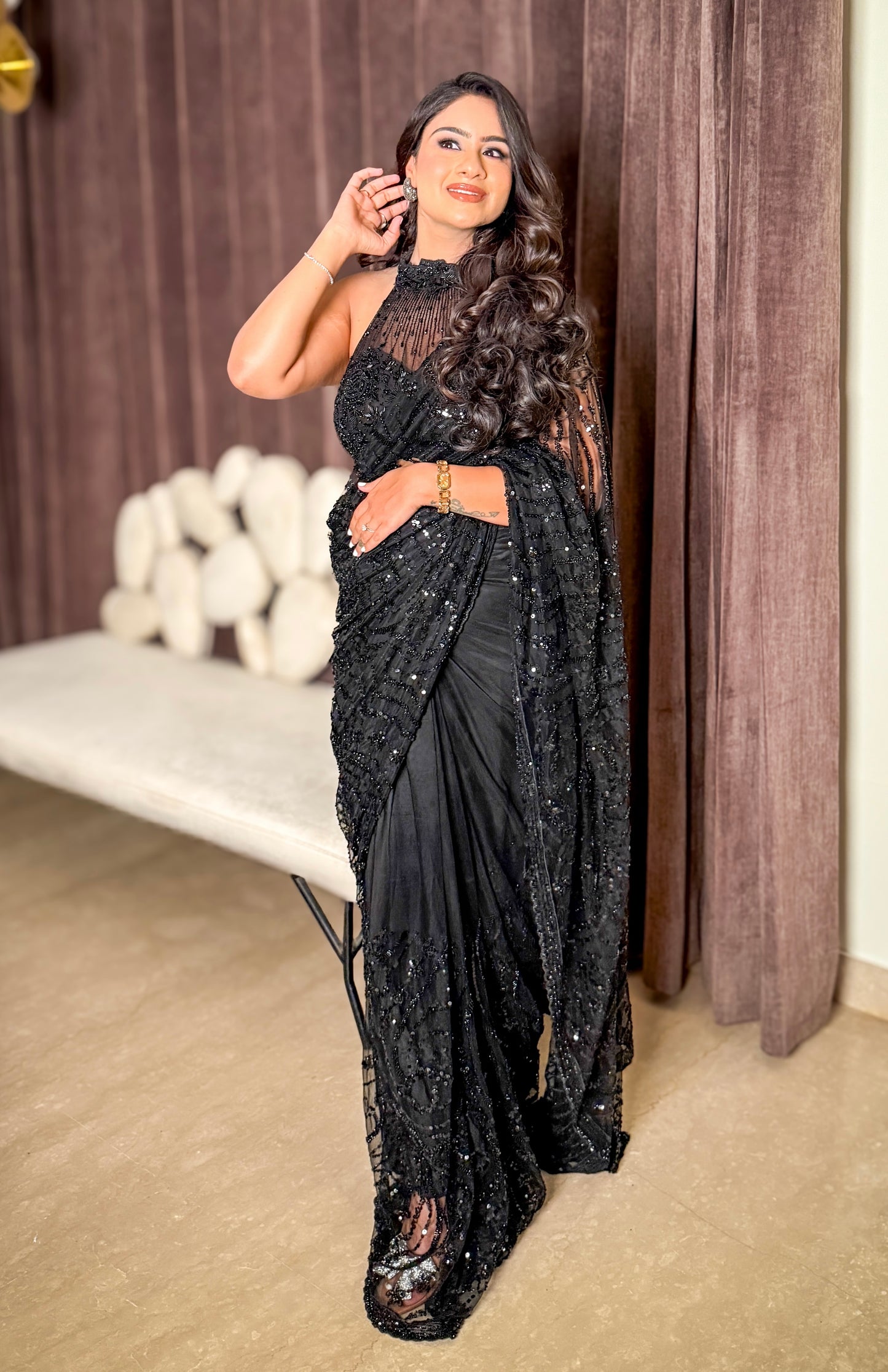 Vashika Hand Embroidered Drape Saree