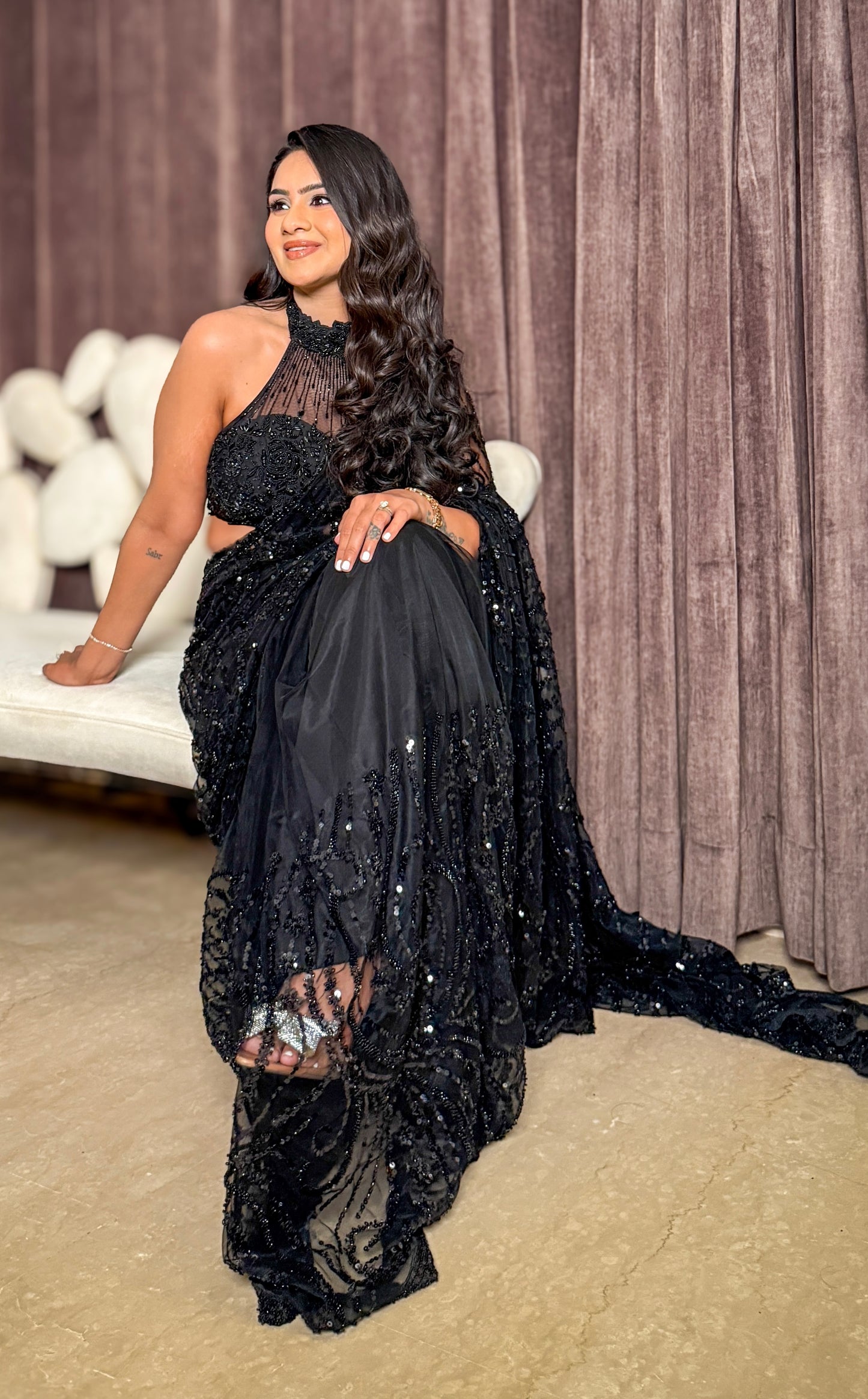 Vashika Hand Embroidered Drape Saree