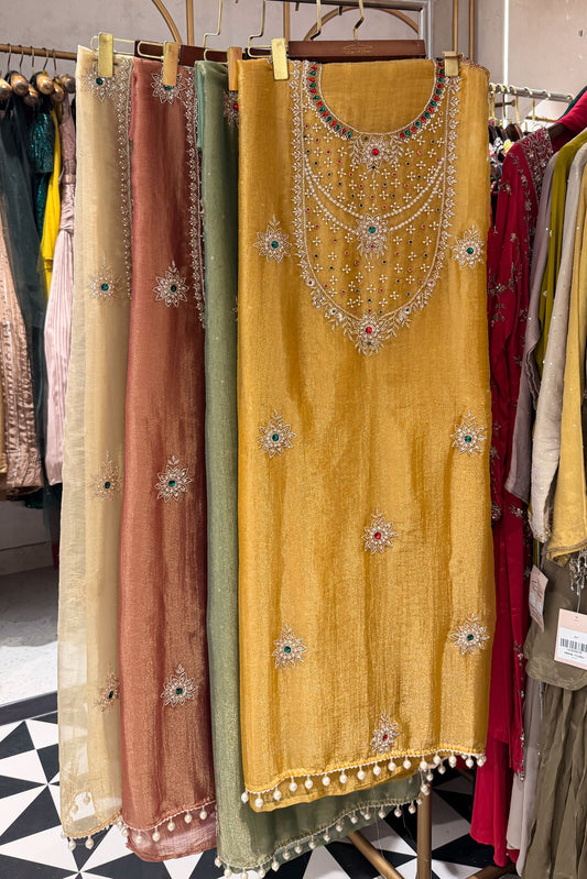 Rimsha Hand Embroidered Unstitched Suit Set