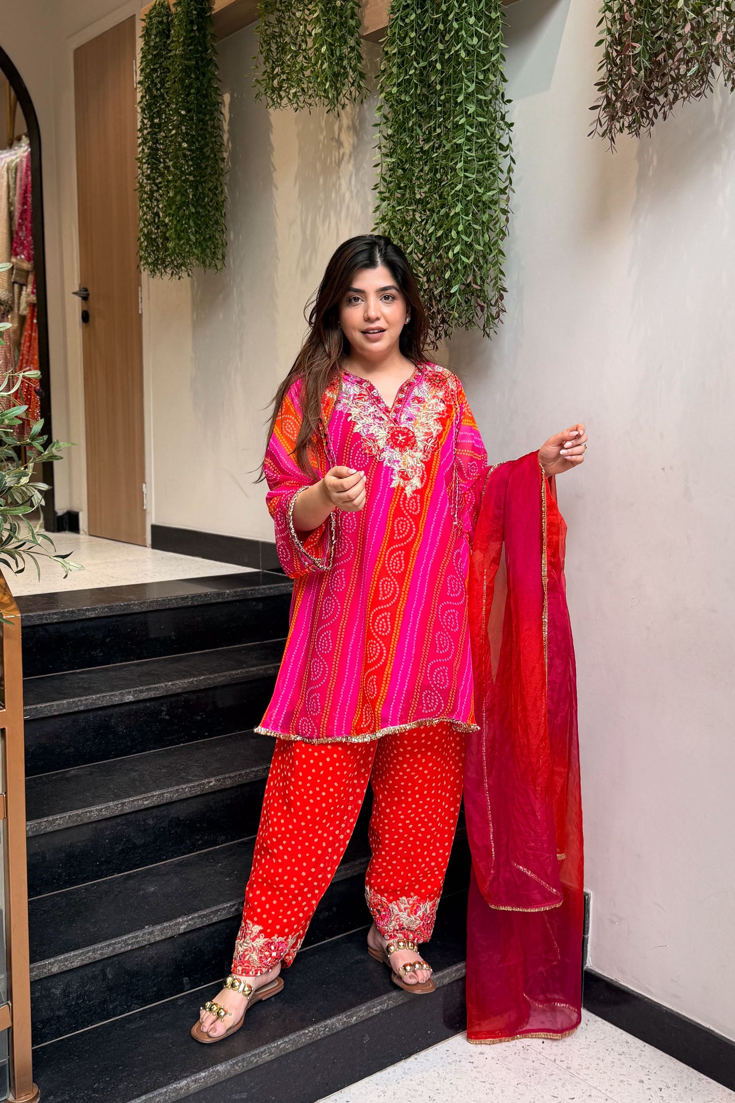 Ruhi Bandhani Embroidered Suit Set