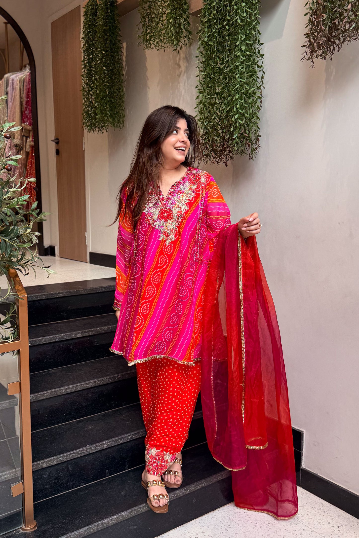 Ruhi Bandhani Embroidered Suit Set