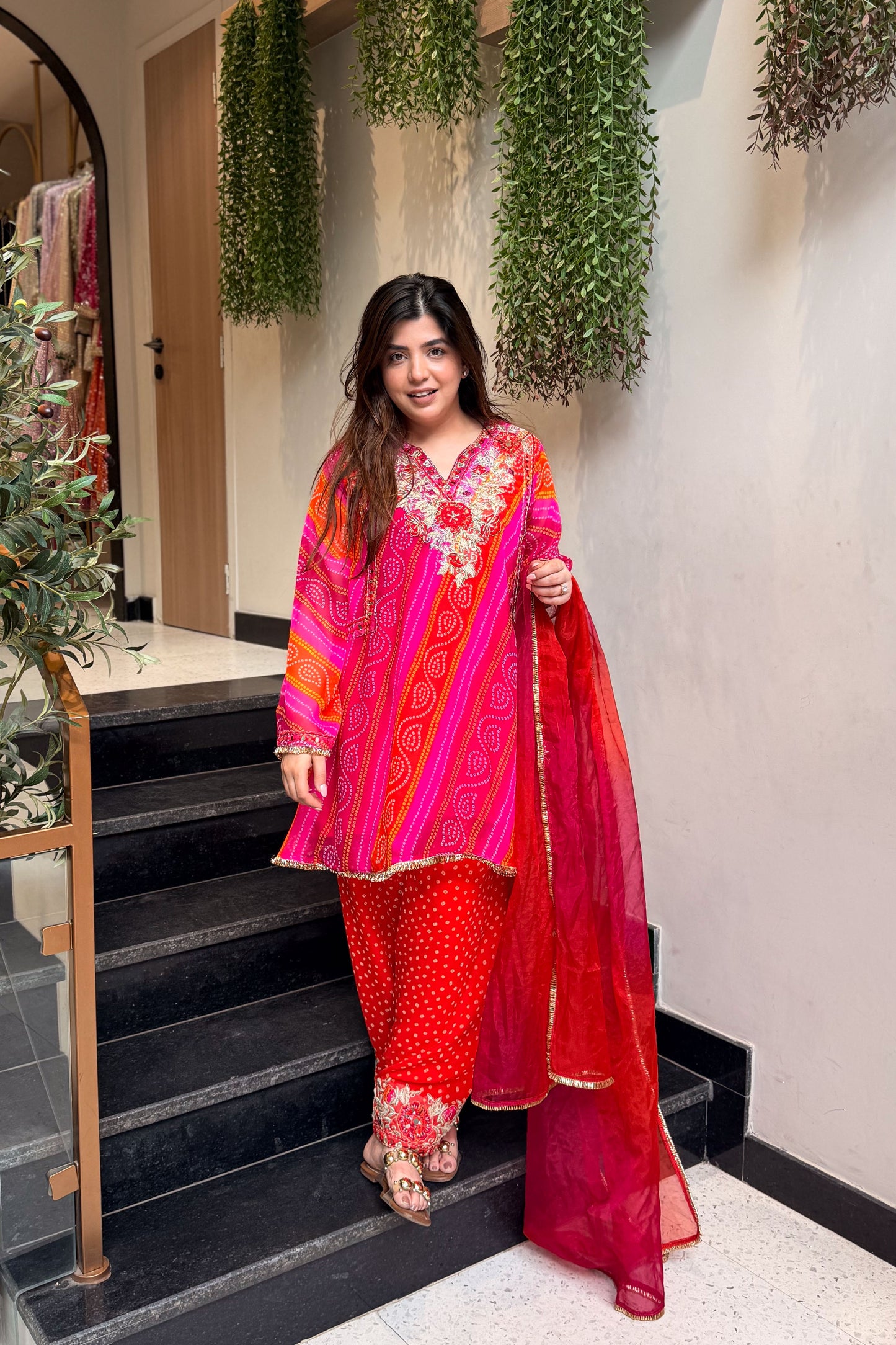 Ruhi Bandhani Embroidered Suit Set