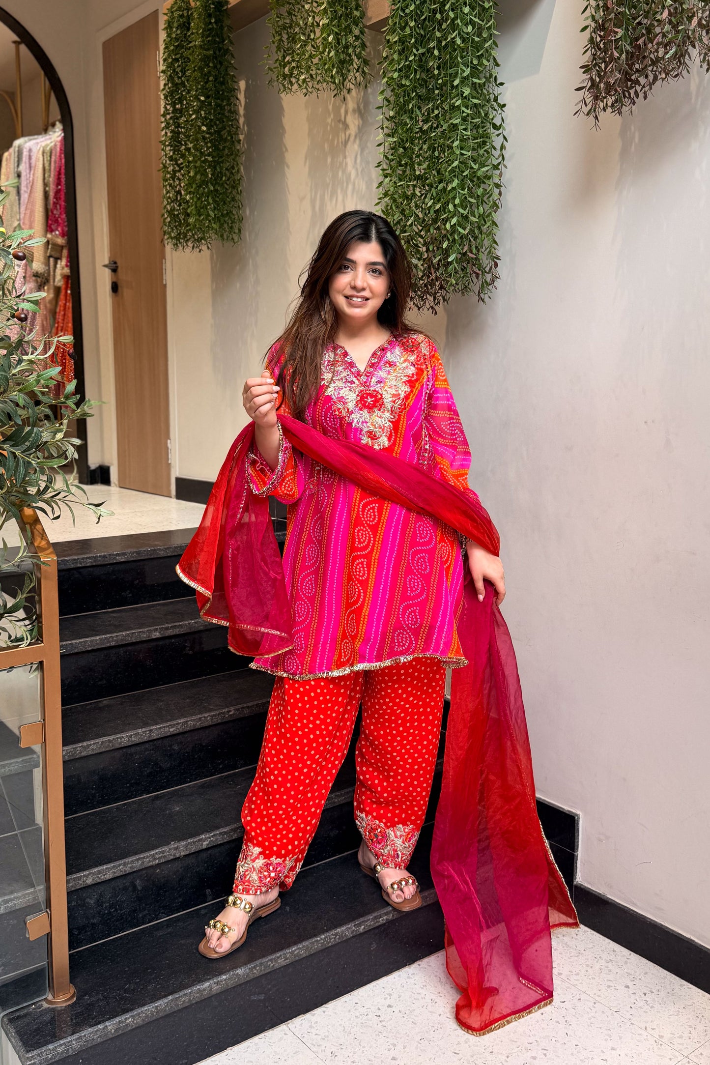 Ruhi Bandhani Embroidered Suit Set