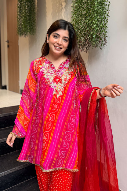 Ruhi Bandhani Embroidered Suit Set