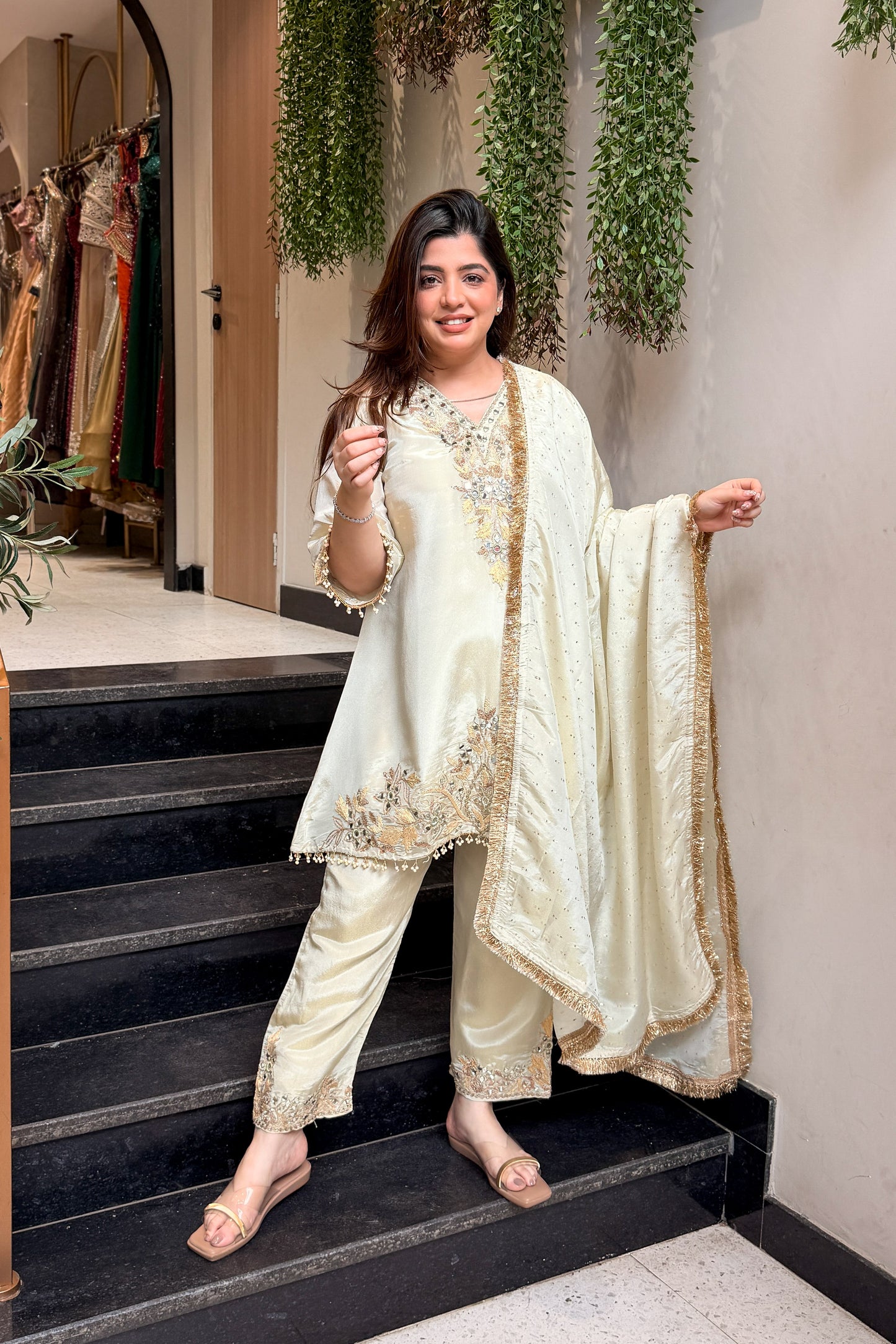 Zarmala Mirror Embroidered Suit Set