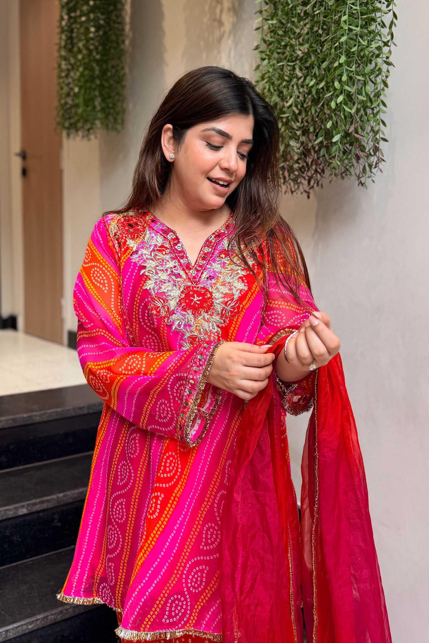 Ruhi Bandhani Embroidered Suit Set