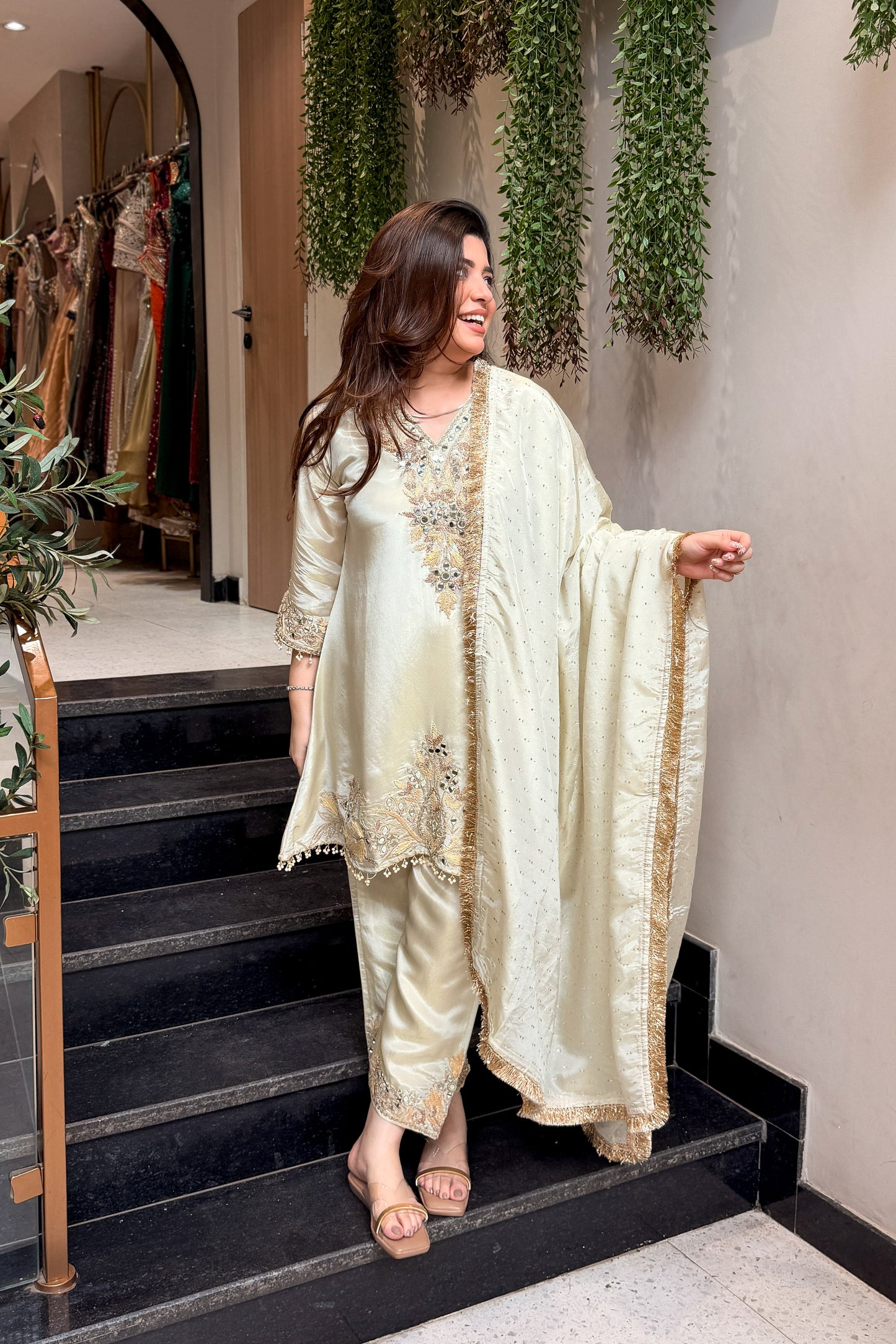 Zarmala Mirror Embroidered Suit Set