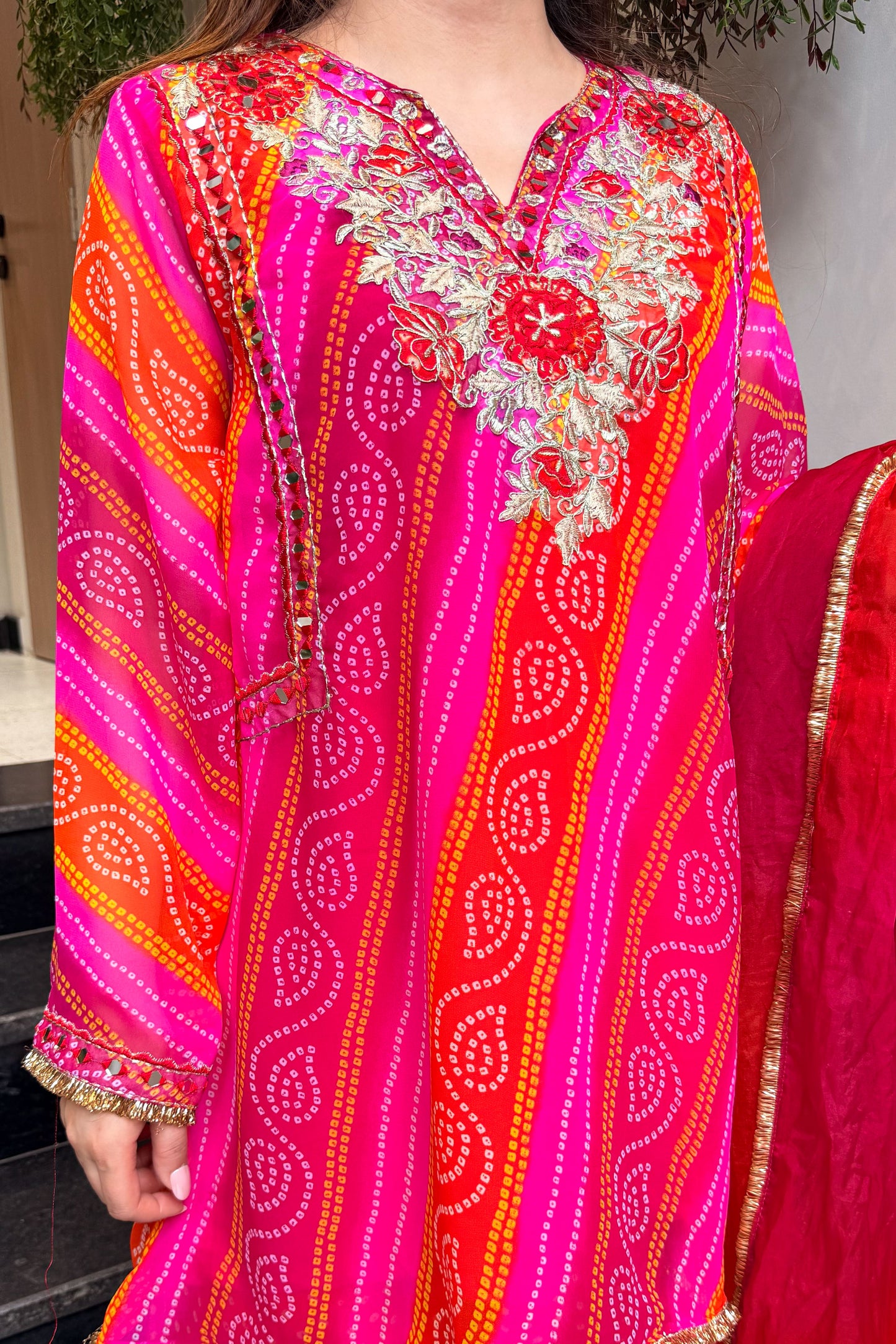Ruhi Bandhani Embroidered Suit Set