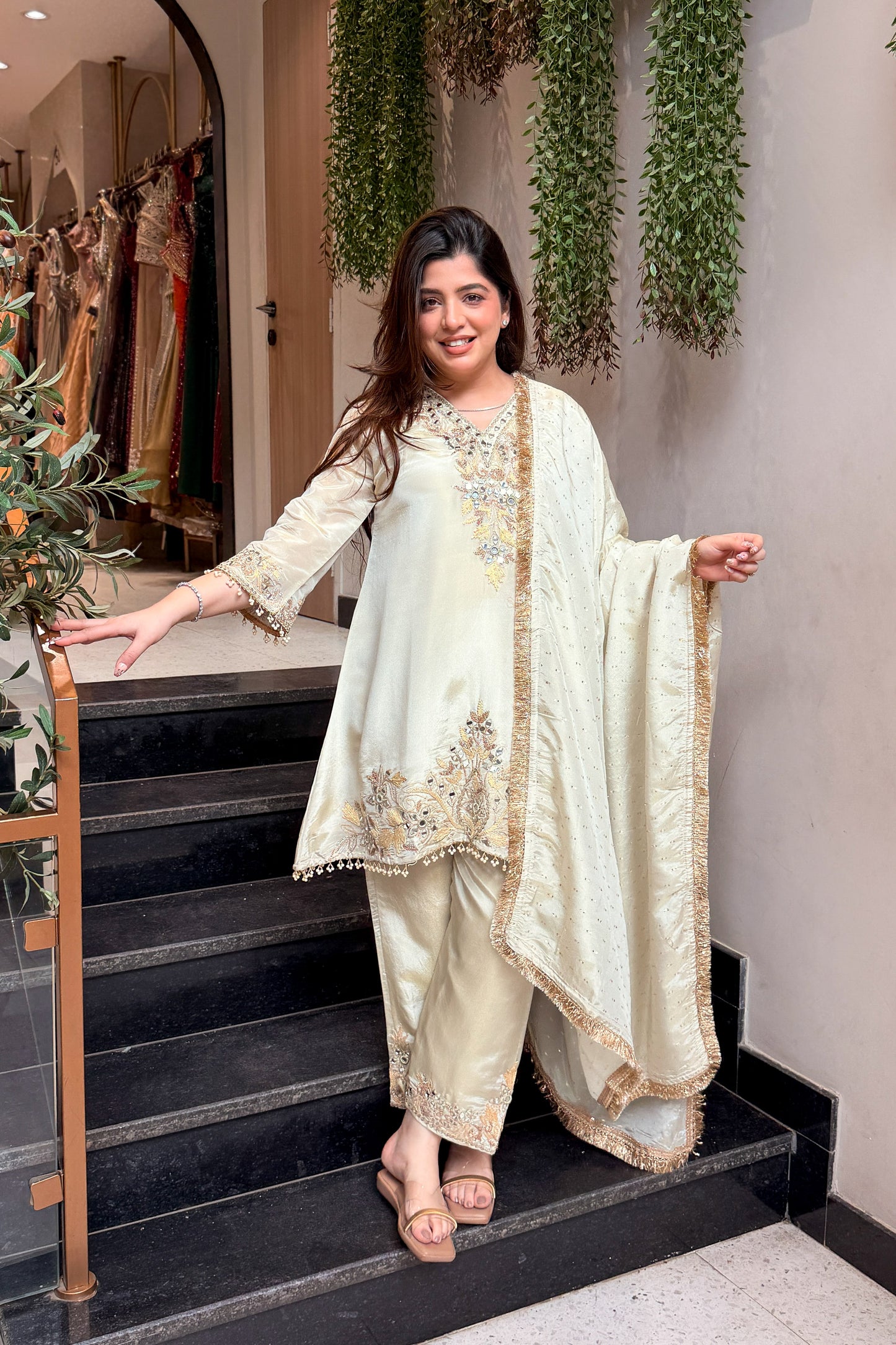 Zarmala Mirror Embroidered Suit Set