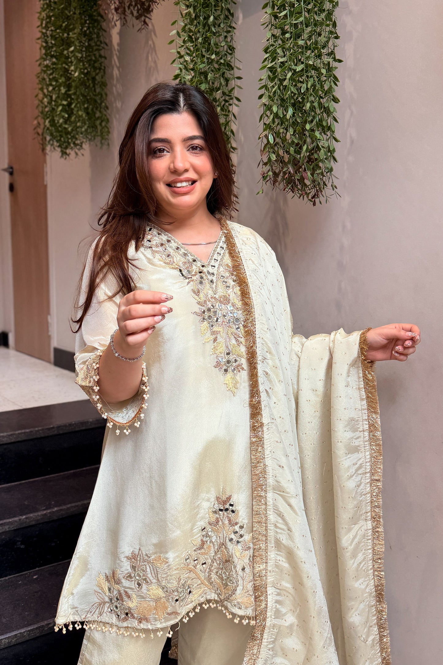 Zarmala Mirror Embroidered Suit Set
