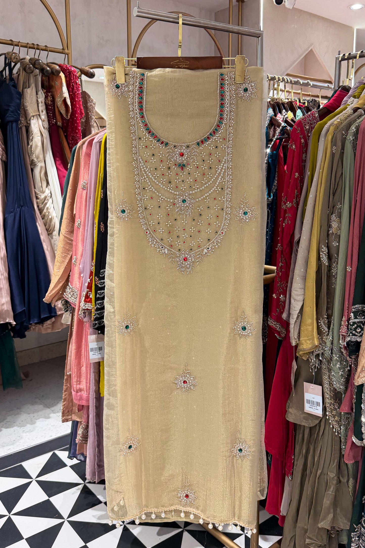 Rimsha Hand Embroidered Unstitched Suit Set