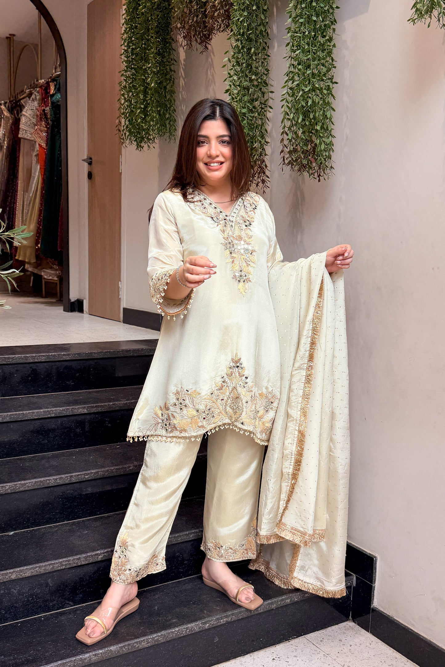 Zarmala Mirror Embroidered Suit Set