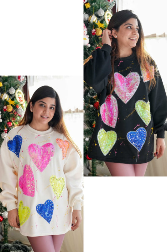 Ferris Blingy Heart Sweatshirt