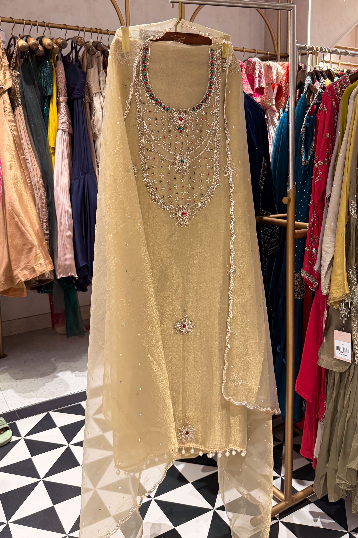 Rimsha Hand Embroidered Unstitched Suit Set