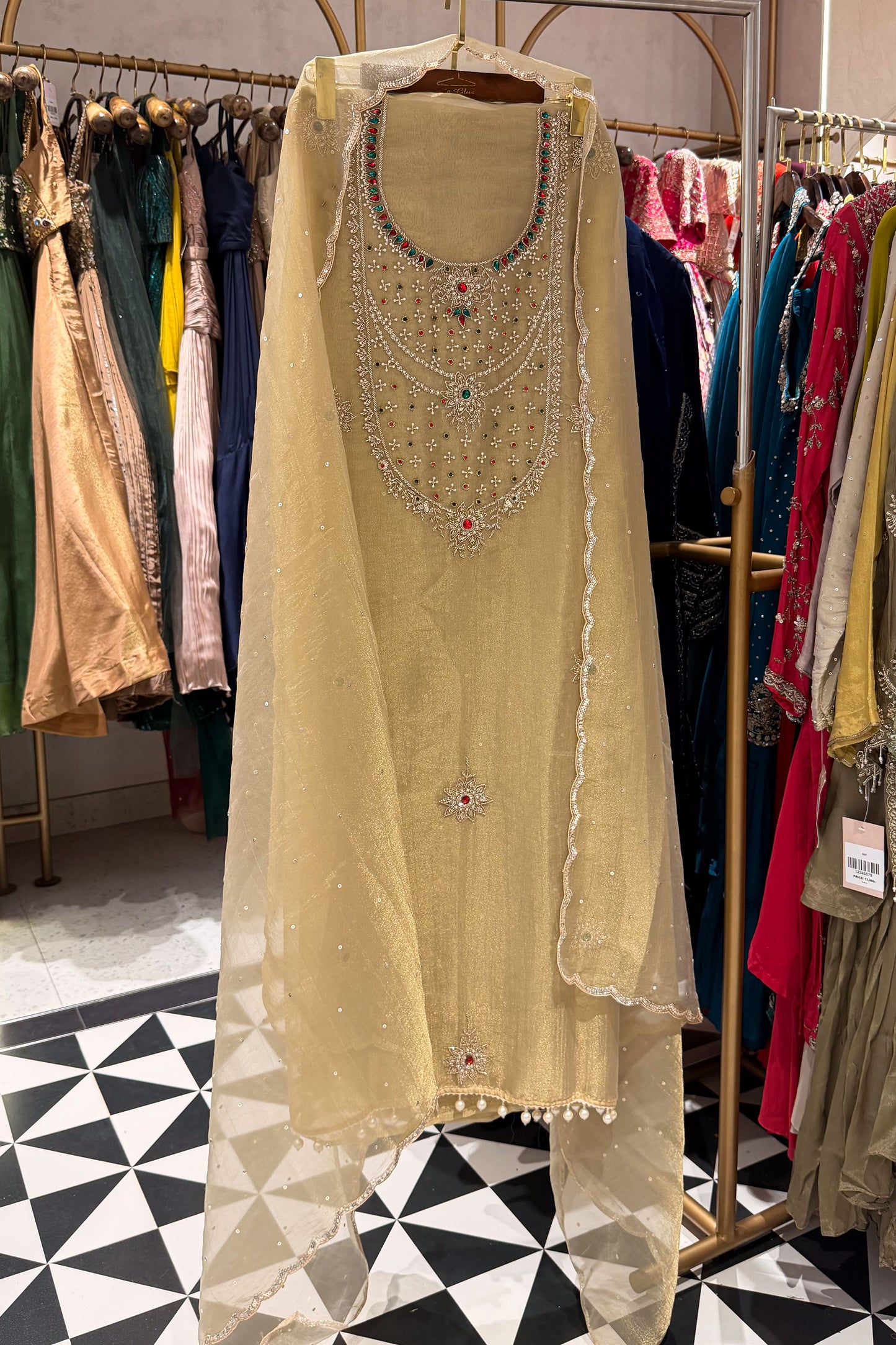Rimsha Hand Embroidered Unstitched Suit Set