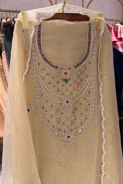Rimsha Hand Embroidered Unstitched Suit Set