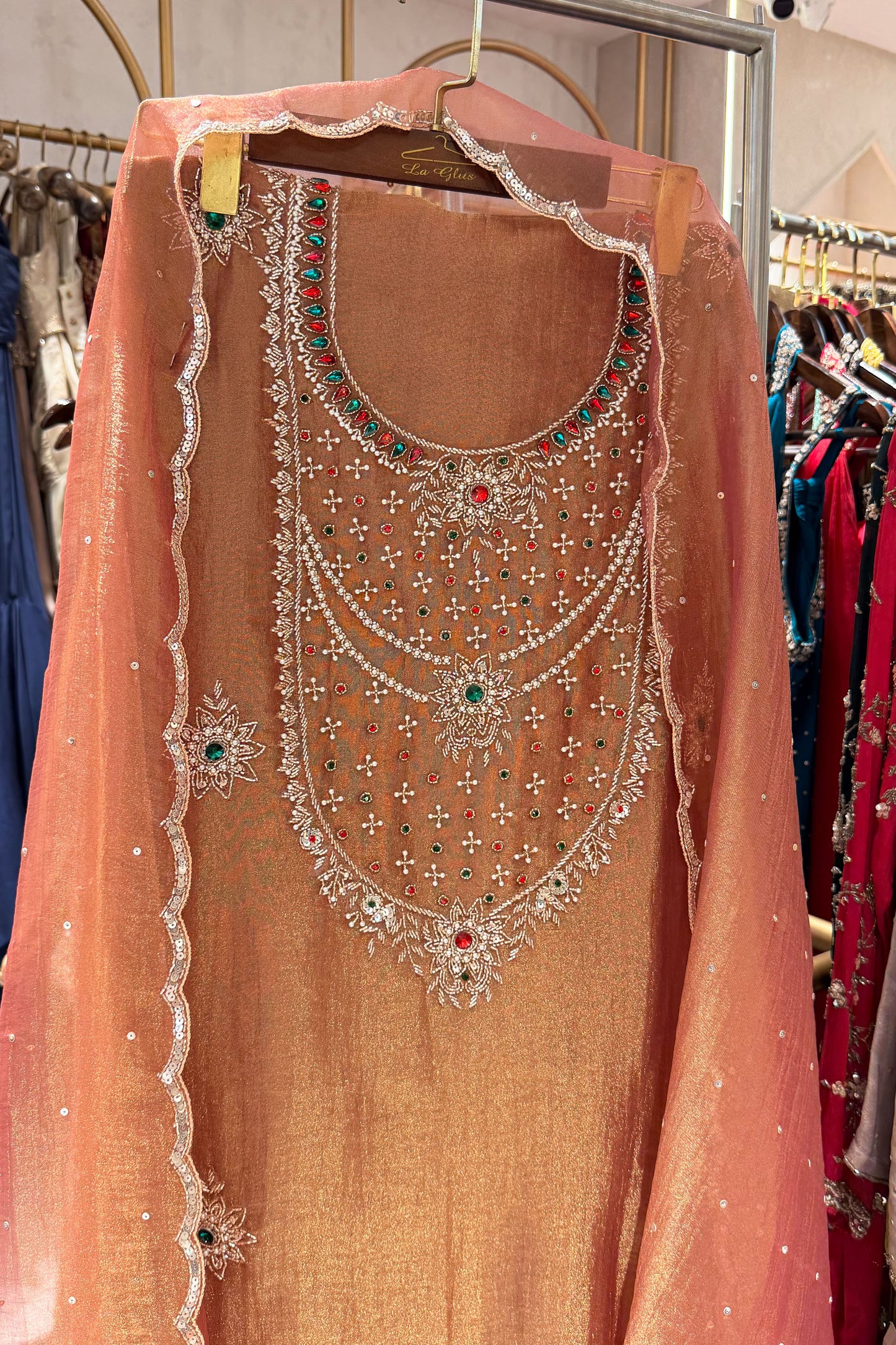 Rimsha Hand Embroidered Unstitched Suit Set