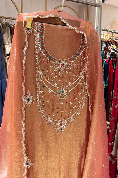 Rimsha Hand Embroidered Unstitched Suit Set