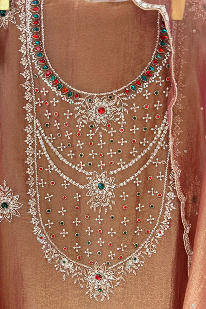 Rimsha Hand Embroidered Unstitched Suit Set