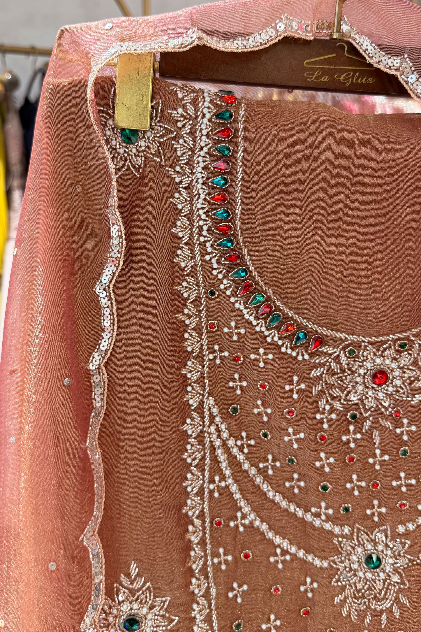 Rimsha Hand Embroidered Unstitched Suit Set