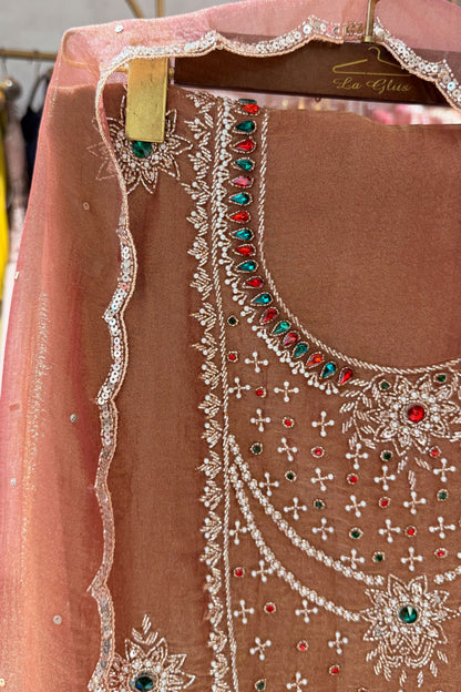 Rimsha Hand Embroidered Unstitched Suit Set