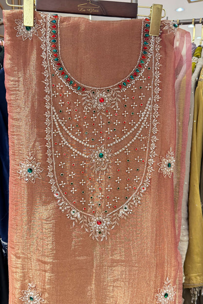 Rimsha Hand Embroidered Unstitched Suit Set