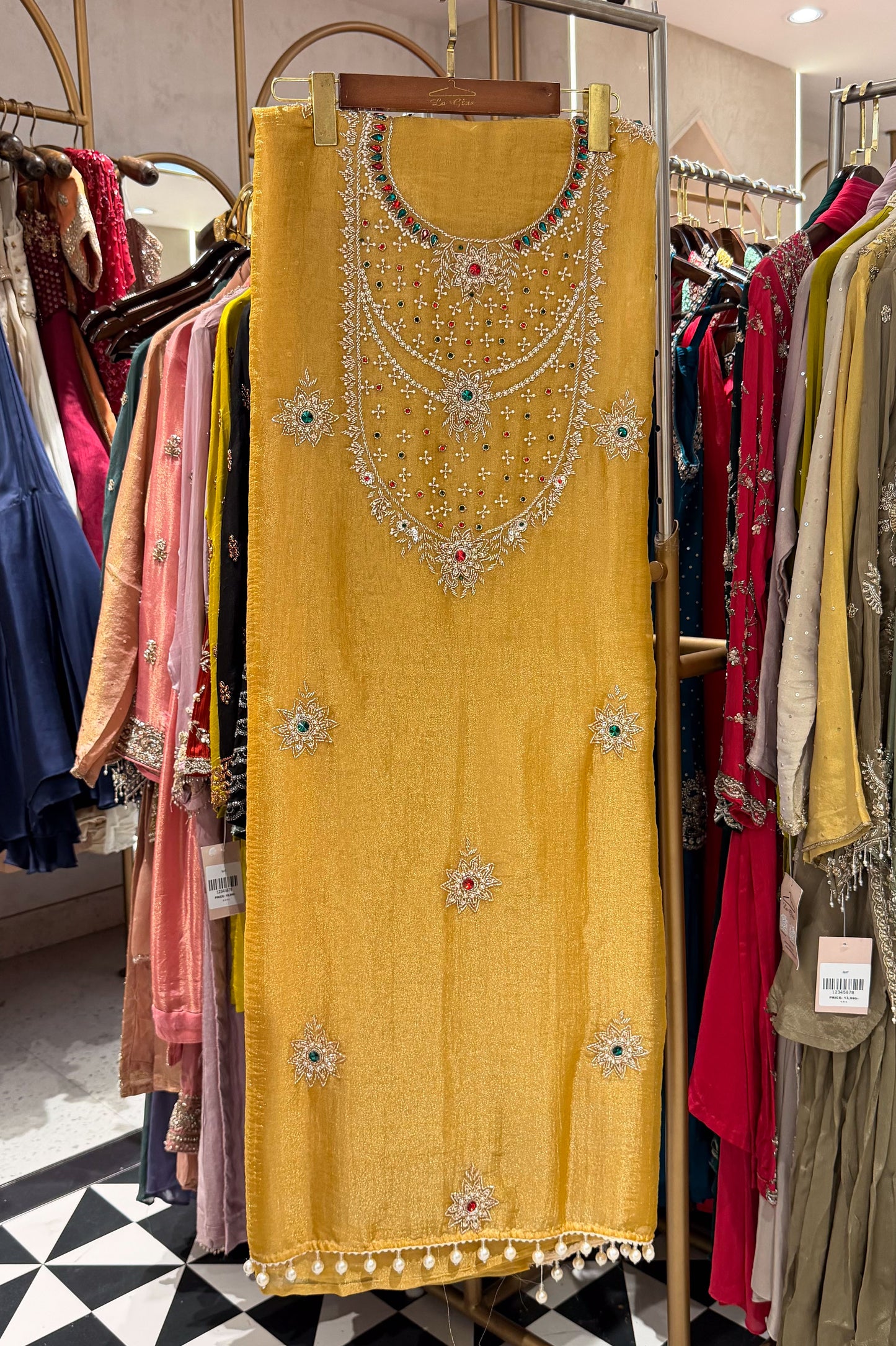 Rimsha Hand Embroidered Unstitched Suit Set