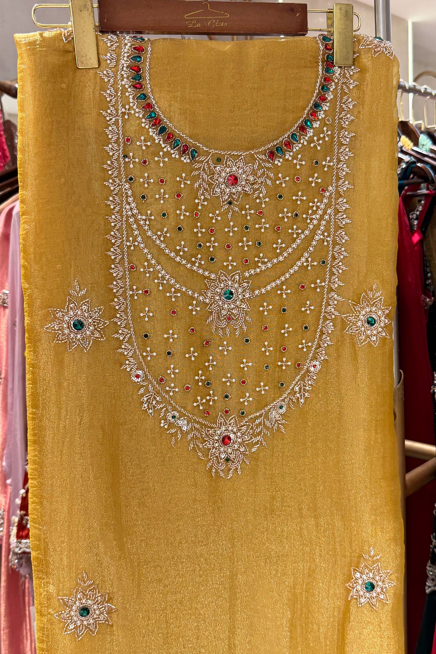 Rimsha Hand Embroidered Unstitched Suit Set