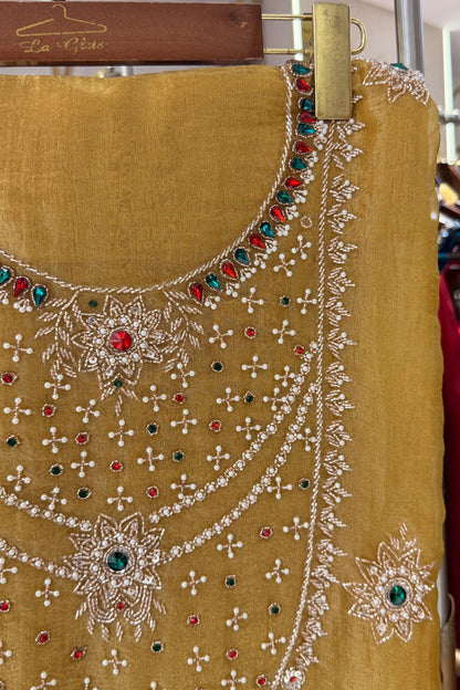 Rimsha Hand Embroidered Unstitched Suit Set