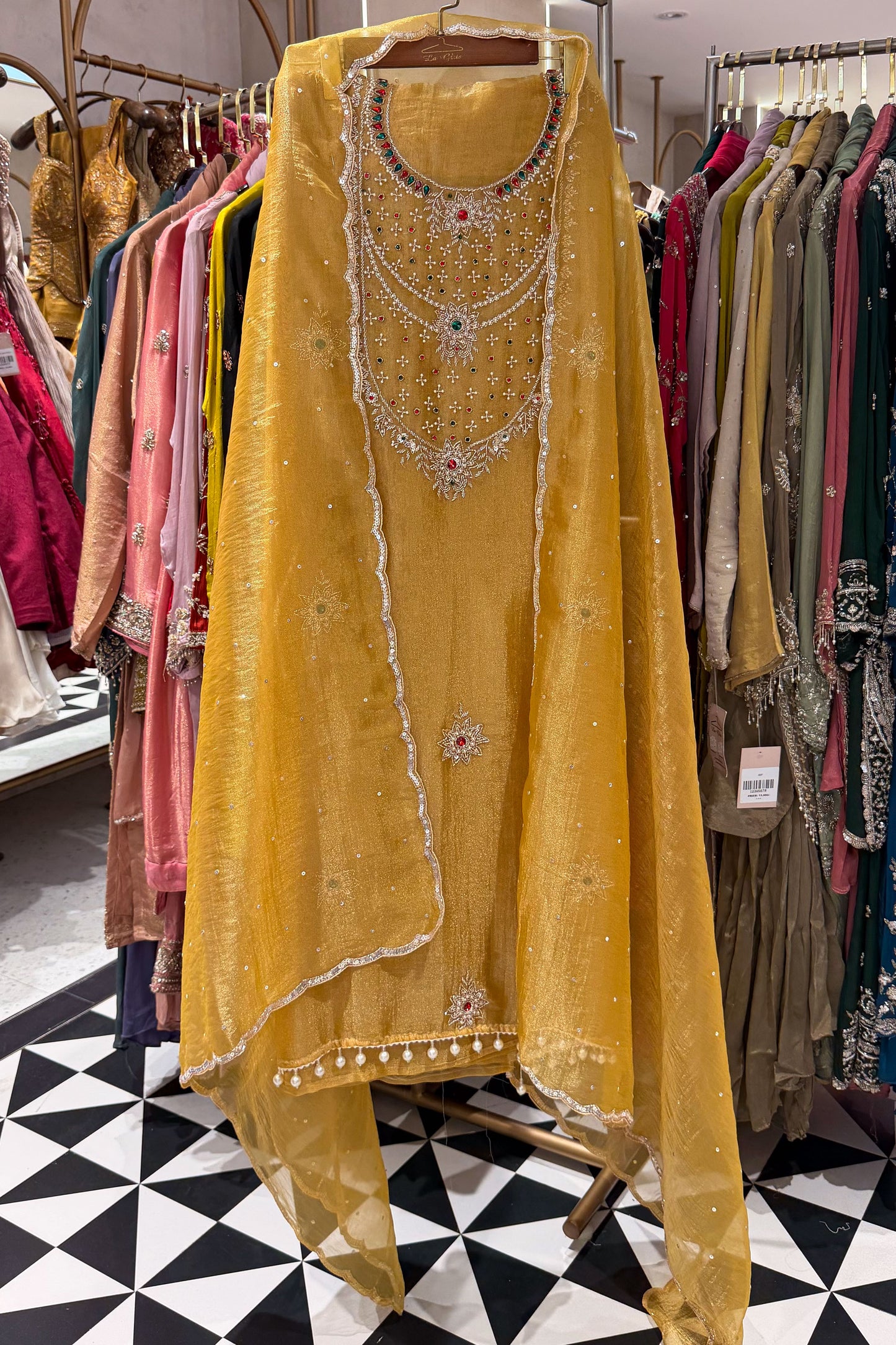 Rimsha Hand Embroidered Unstitched Suit Set