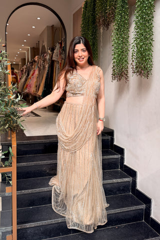Ashvika Hand Embroidered Drape Saree